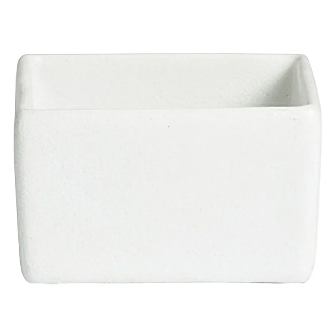 GET COMP01WW Bugambilia Salad Bar Bowl, 25.4 oz, 5"x5"x3", Square, 0.3-0.9 qt, Cast Aluminum, White