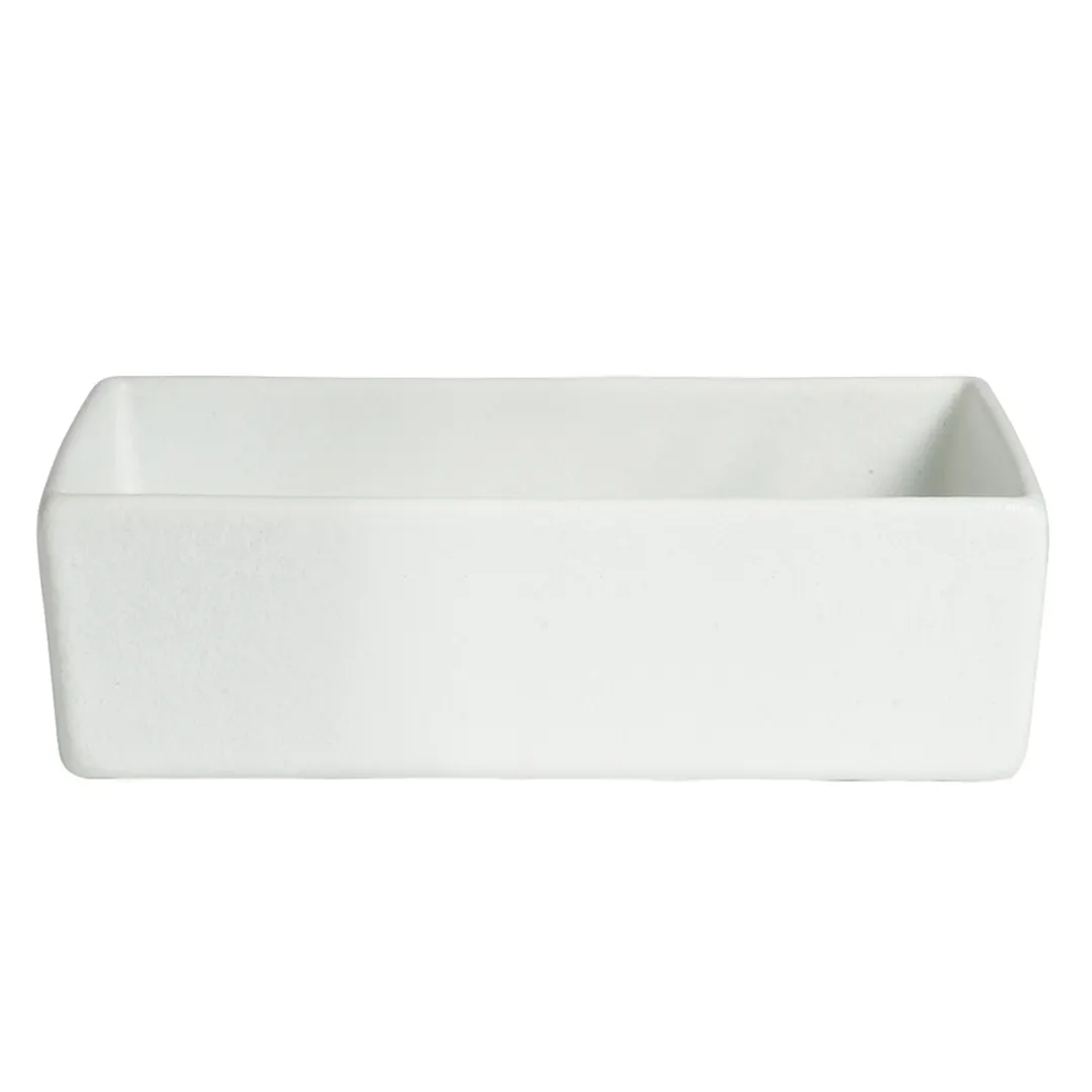 GET COMP21-MOD-WW Bugambilia Salad Bar Bowl, 1.4 Qt, 9¾"×4¾"×3" Rectangular Aluminum, MOD White