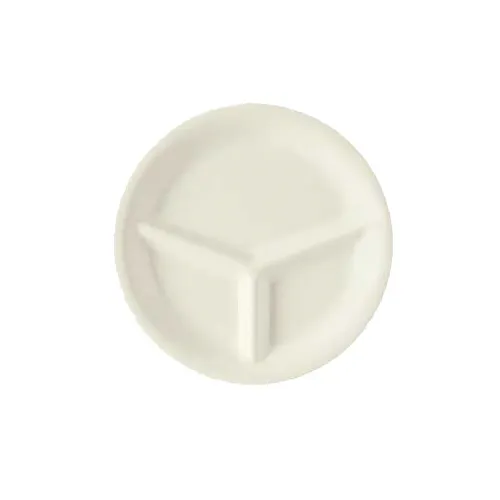 GET CP-10-DI - Diamond Ivory™ 10-1/4" Round 3‑Compartment Melamine Plate, Ivory Color - 1 Dozen