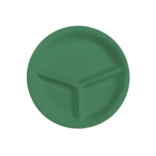 GET CP-10-FG Plate, 10" Diameter, 3-Compartment Melamine, Rainforest Green, Dishwasher Safe - 1 Dozen
