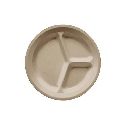 GET CP-532-S Supermel Plate, 11" 3‑Compartment Beige Melamine Break‑Resist Dishwasher Safe - Dozen
