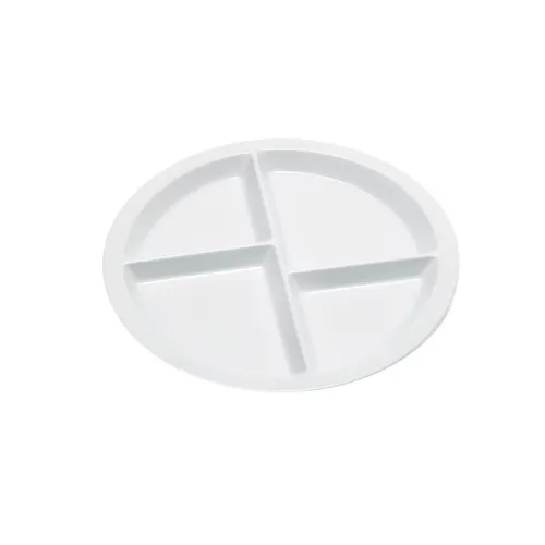 GET CP-534-W SuperMel Plate – 10" Diameter, 4‑Compartment, White Melamine, NSF - Dozen