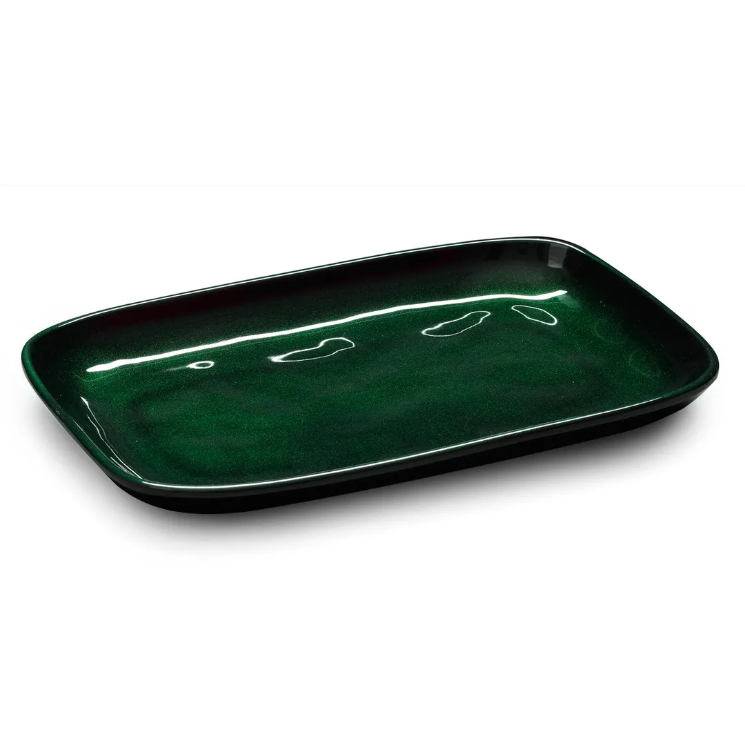 GET CS-117-CSG Cosmo™ Platter, 12" x 7-1/2", Rectangular Green Melamine, NSF, BPA‑Free - 1 Dozen