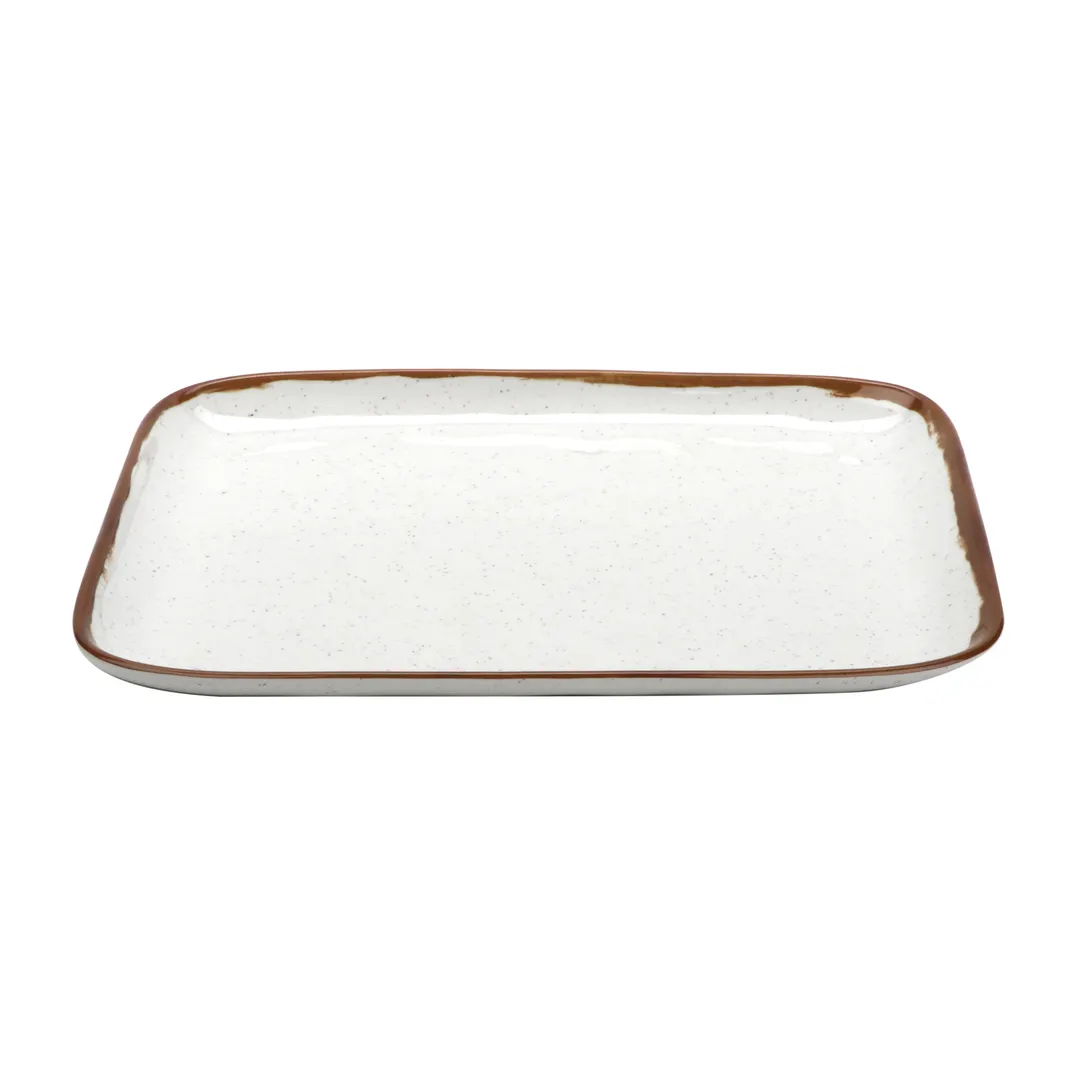 GET CS-119-RM Rustic Mill Platter, 12.75" x 9.5" Beige Melamine, Dishwasher Safe - Dozen