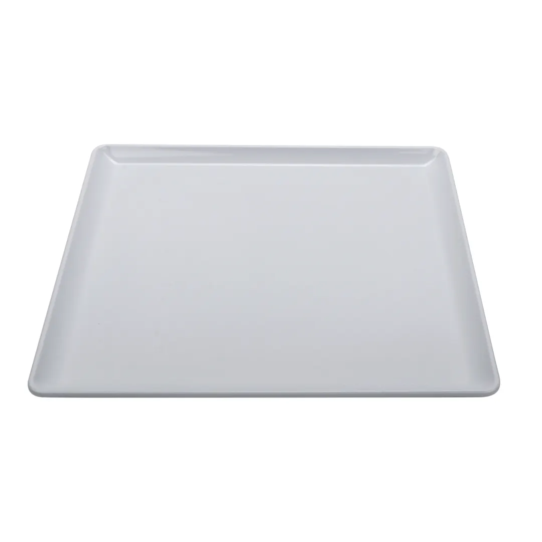 GET CS-1212-W Plate - 12" x 12" Square Coupe, Melamine White Dishwasher‑Safe, BPA‑Free - 1 Dozen