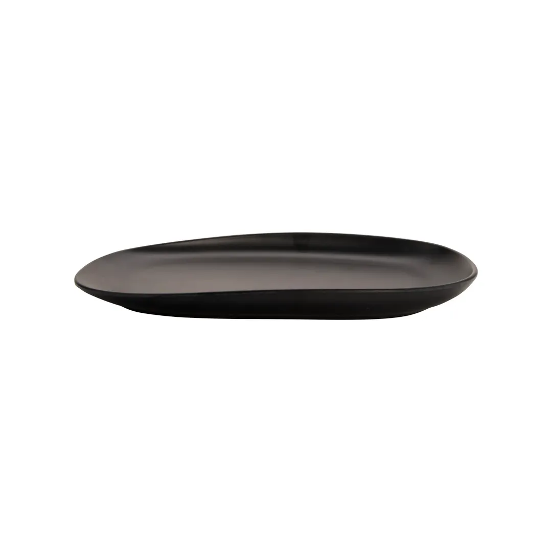 GET CS-1275-DG Oval Dinner Plate/Platter, 12" x 7.5" x 1" H, Dark Gray Melamine - Dozen