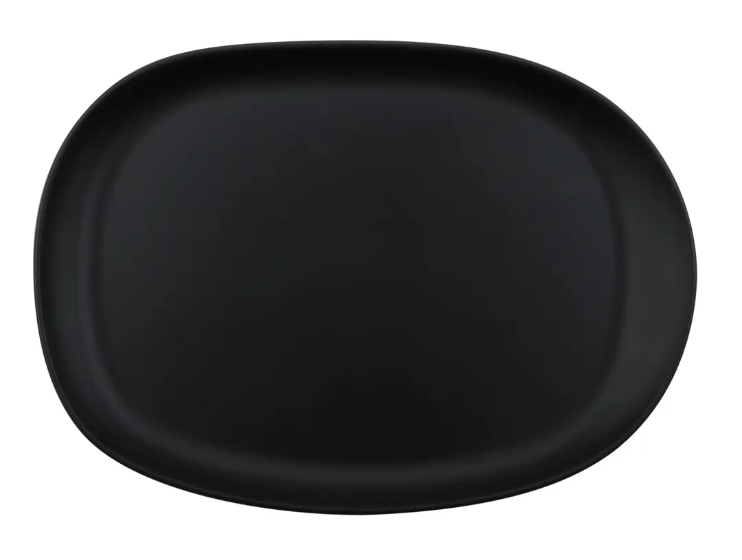 GET CS-1410-DG Riverstone Platter, 14" x 10" Oval Coupe, Melamine, Dark Gray - 1 Dozen
