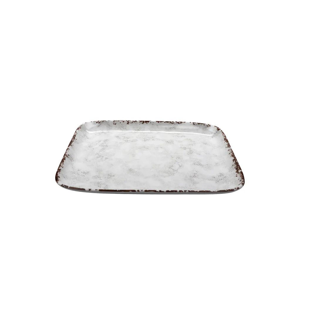 GET CS-1412-FM French Mill™ Platter, 14" x 11-1/2", Rectangular Beige Melamine, Break-Resistant