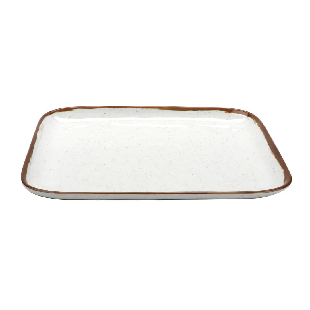 GET CS-1412-RM Rustic Mill™ Platter, 14" x 11-1/2" Melamine, Rectangular, Beige with Brown Speckles