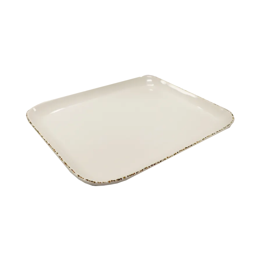 GET CS-1412-UM Urban Mill Melamine Platter, 14" x 11-1/2", Cream, Break‑Resistant, Dishwasher Safe