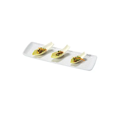 GET CS-1450-CN-W Coralline Platter, 14" x 5" Rectangular Melamine White Dishwasher‑Safe - Dozen