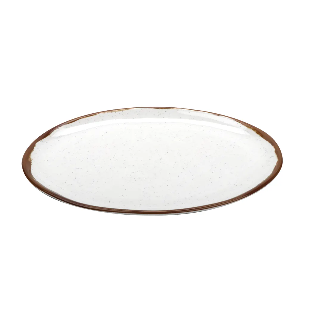 GET CS-1511-RM Rustic Mill™ Platter, 15" x 11" Oval, Break-Resistant Melamine with Brown Speckles