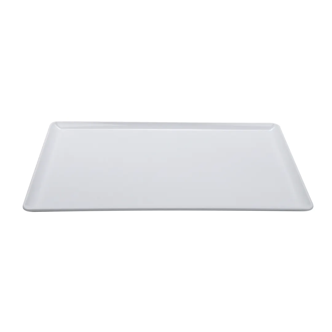 GET CS-1812-W Midtown Platter, 18" x 11", Rectangular, Break-Resistant, Melamine, White, BPA-Free