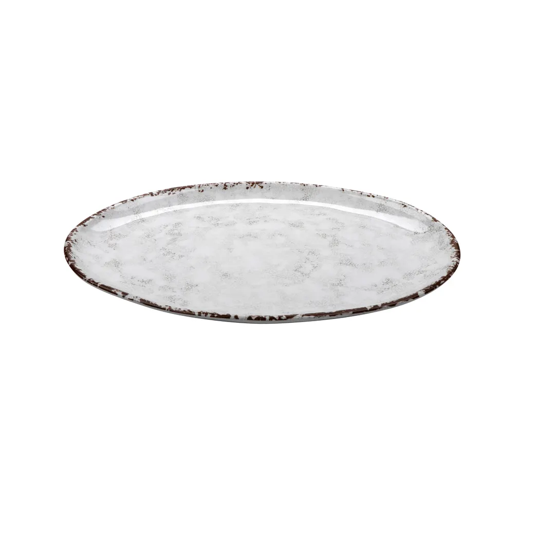 GET CS-1813-FM French Mill™ Platter, 18" x 13", Oval, Irregular, Break-Resistant, Beige, Melamine