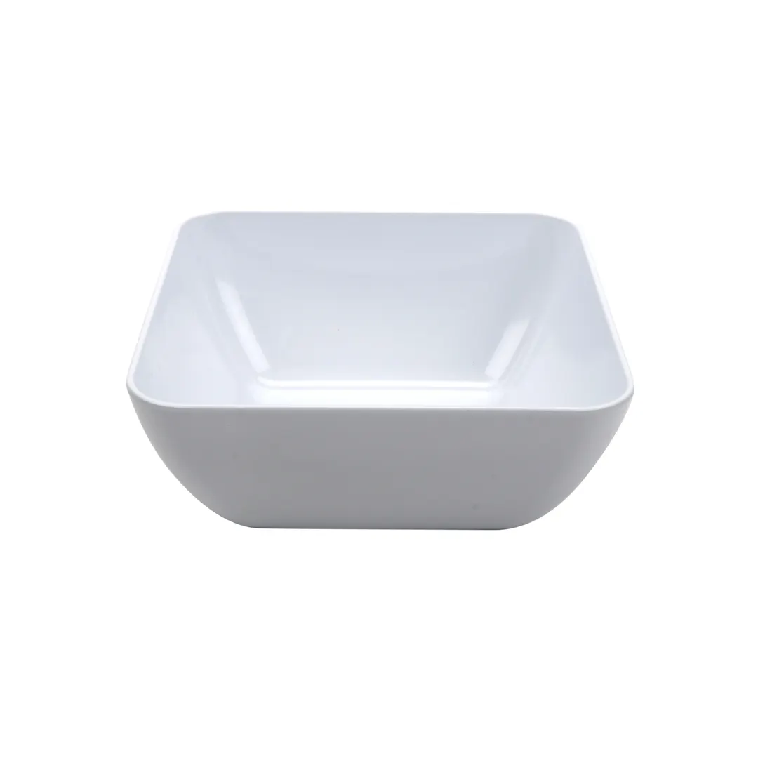 GET CS-320-W Square Bowl, 32 Oz 1Qt 5.75" x 5.75" x 2" Melamine White Dishwasher Safe - Dozen