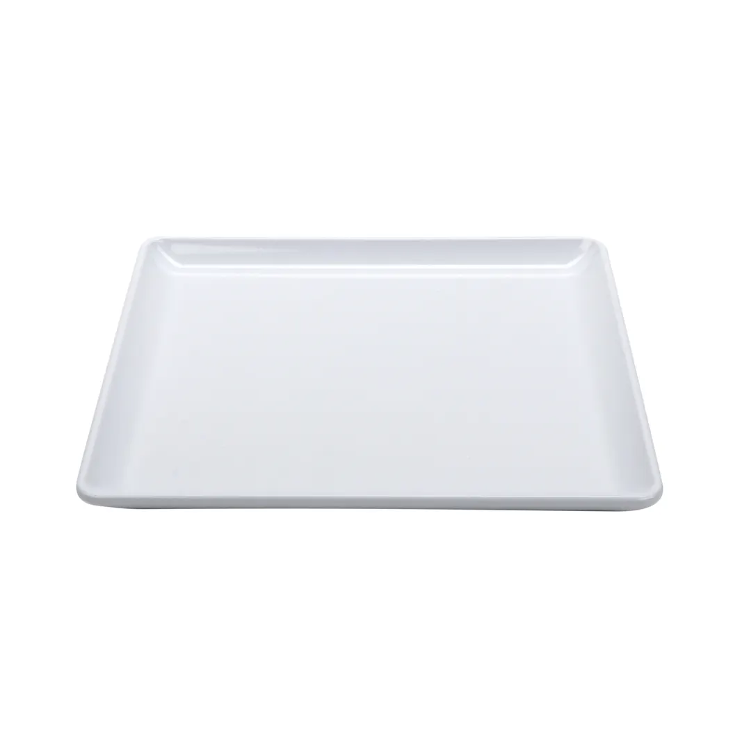 GET CS-600-W Midtown Plate, 6" x 6" Square Coupe, White Melamine, Break-Resistant, BPA-Free - Dozen