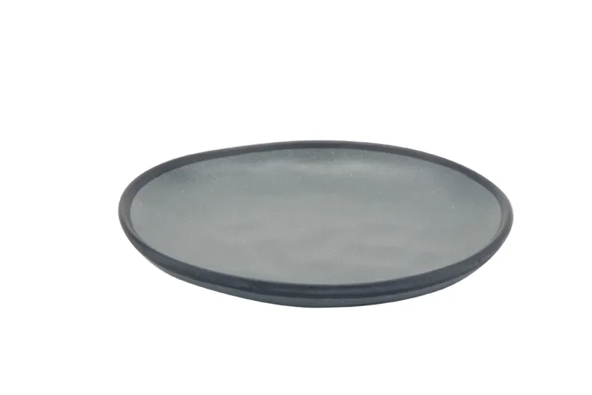 GET CS-70-GR Bread Plate, 7" Round Melamine, Speckled Gray, Break‑Resistant - 1 Dozen