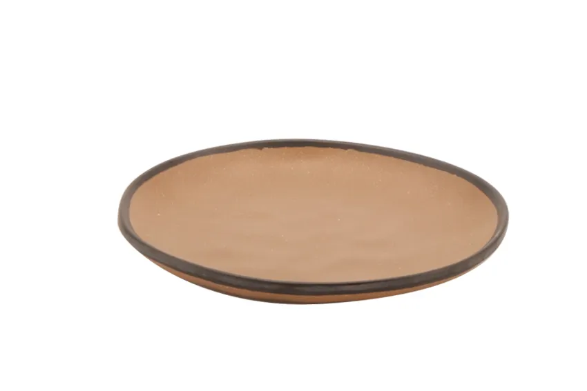 GET CS-70-TP Pottery Market Bread Plate 7" Round Melamine, Speckled Taupe, Break‑Resist - Dozen