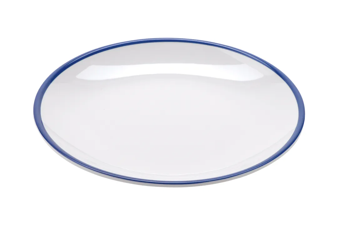 GET CS-800-W/CB Bistro Side Dish Plate, 8" x 7/8" Round, White Cobalt Blue Trim, Melamine - Dozen