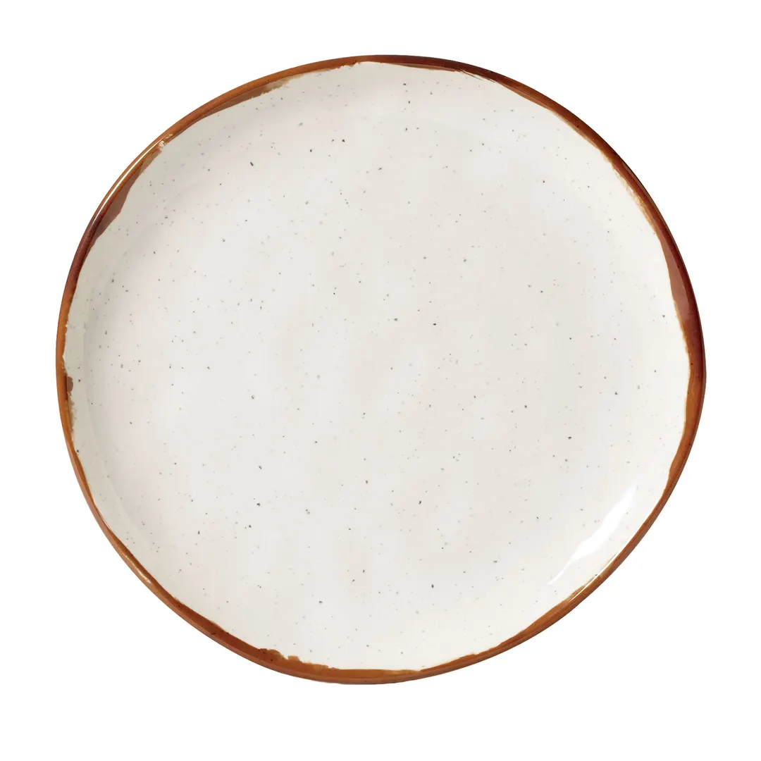 GET CS-9-RM Rustic Mill Plate - 9" Dia. Coupe Round Melamine, Beige, NSF & BPA-Free - Dozen