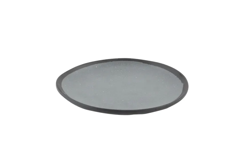GET CS-90-GR Pottery Market Dinner Plate, Small 9" Round Coupe, Melamine, Speckled Gray - Dozen