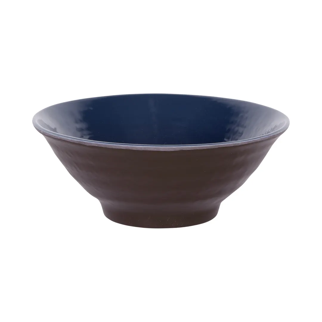 GET D1007RR-LAP/CH 24oz Two‑Tone Melamine Bowl, 7-1/8" Dia., 2-7/8" H, Chocolate Matte, Lapis Gloss