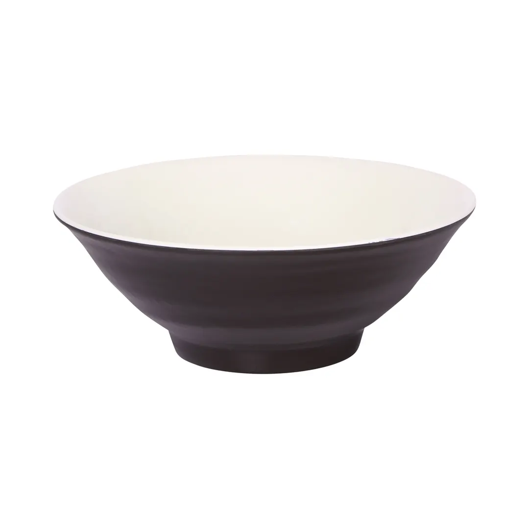 GET D1008RR-AW/CH Bowl, 40 Oz, 8-3/8" Dia x 3-1/8"H, Melamine, Two‑Tone White Gloss/Chocolate Matte