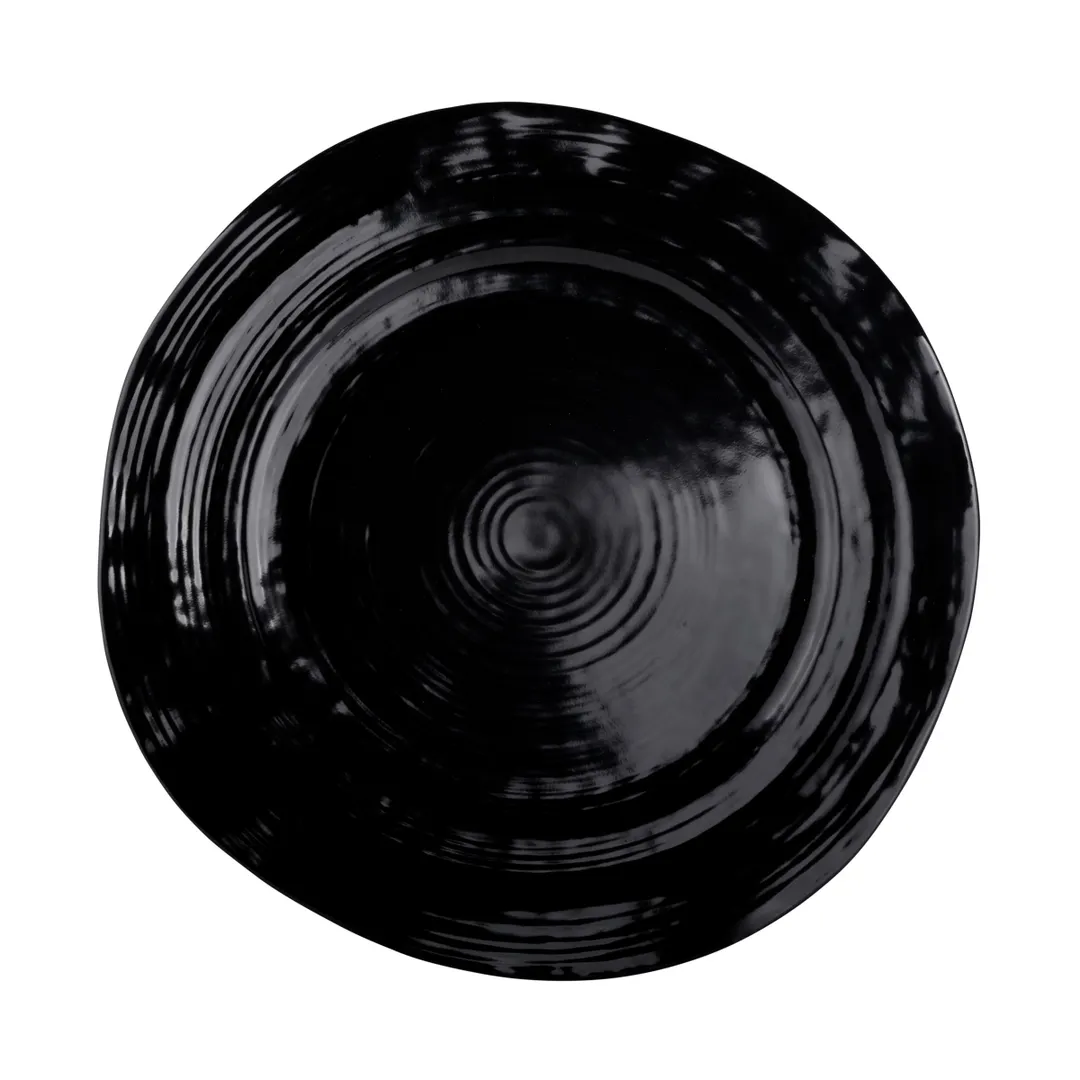 GET D101-B Plate, 10" Dia. x 3/4" H, Round Black Melamine, BPA Free, Scratch Resistant