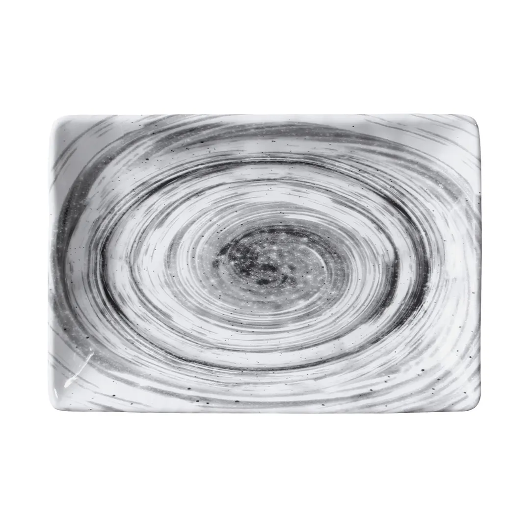 GET D1061RC-BD Plate, 10" x 6-3/4" x 1-3/8", Melamine, Black, Break & Chip Resistant, BPA‑Free