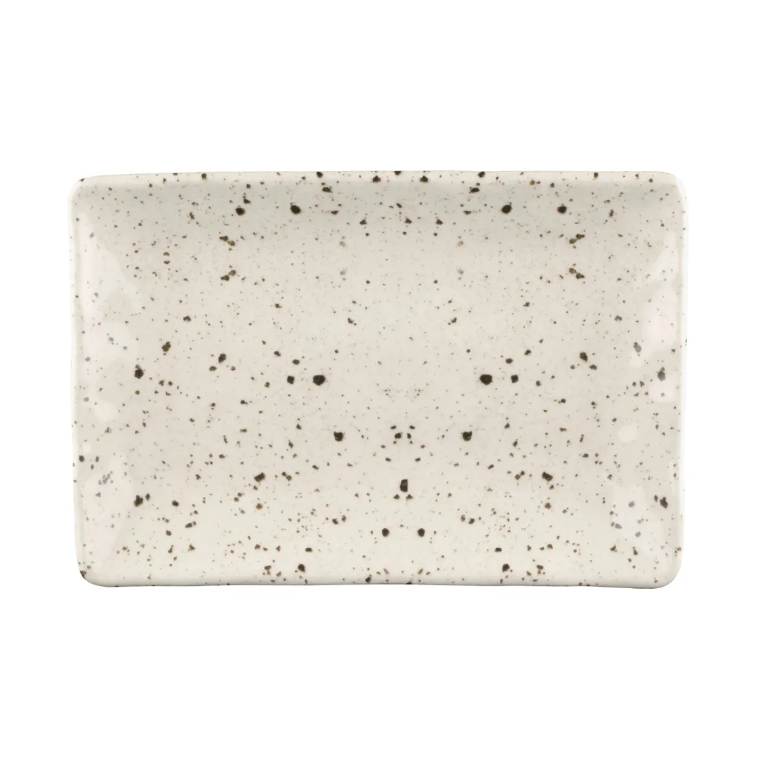 GET D1061RC-CC Plate, 10" x 6-3/4" x 1-3/8", Rectangular Melamine, Chocolate Chip Design, Macchiato