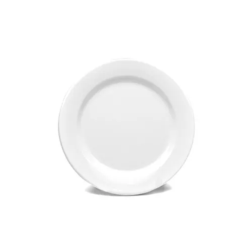 GET D1075PL-W Elite Global Solutions Plate, 10-3/4" Dia. x 3/4"H, Round, Wide Rim, Melamine, White