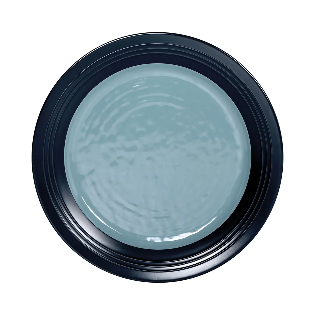 GET D1098GM-ABY/LAP Plate, 11" Dia. x 1"H, Round Two‑Tone Melamine, Break‑Resistant