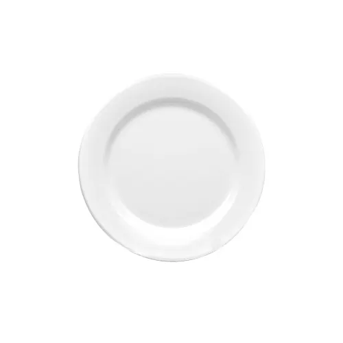 GET D10PL-W Plate, 10" Dia., 3/4" H, Round Wide Rim White Melamine, Scratch Resistant, NSF Certified