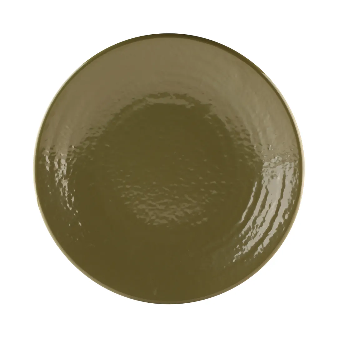 GET D10RR-LIZ Plate, 10" Dia. x 1-1/2"H, Round Coupe, Pebble Textured Melamine, Lizard Green