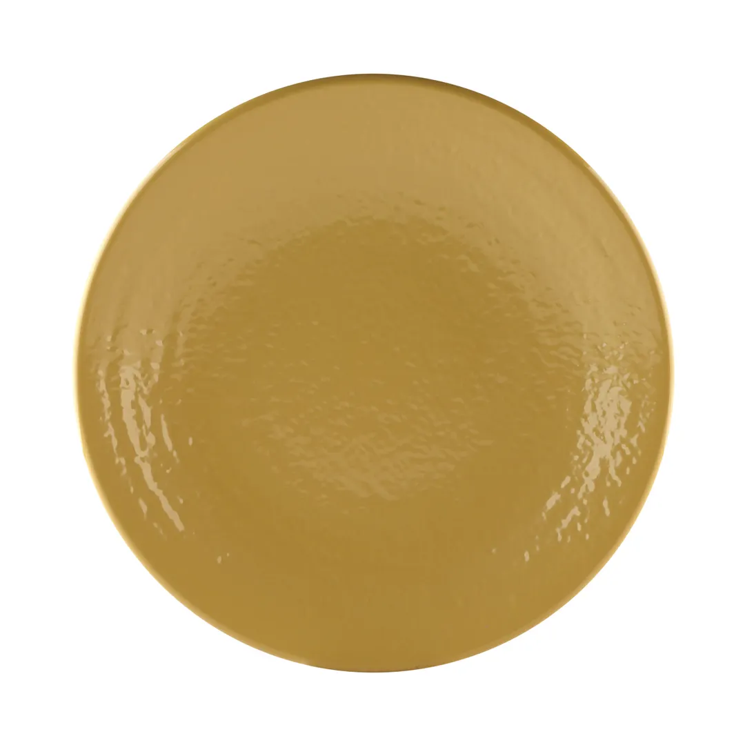 GET D10RR-OO 10" Round Coupe Yellow Plate, Pebble Textured, Melamine, BPA Free, Dishwasher Safe