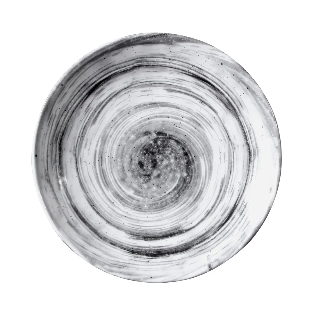 GET D110R-BD Plate, 10-1/8" Dia. x 1-1/2"H, Round Black Melamine, Break/Chip, Stain/Scratch Resistant