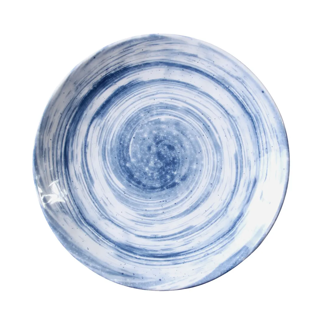 GET D110R-ND Plate – 10-1/8" Round, Van Gogh Navy Melamine, BPA‑Free, Dishwasher Safe