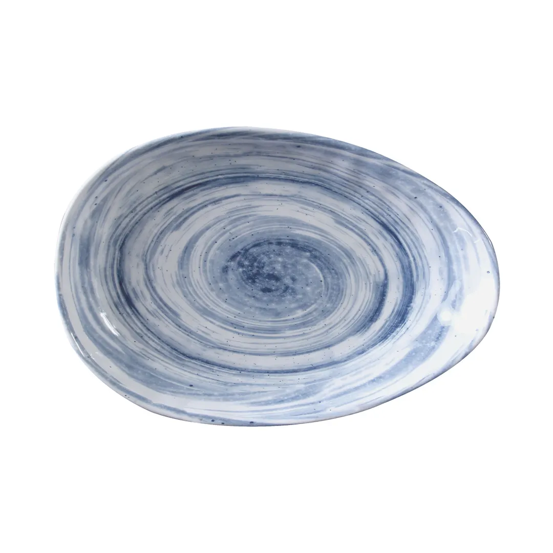 GET D1172OV-ND Plate, 21 Oz., 11-1/4" x 7-1/2" x 2" H, Oval Melamine, Navy Blue, Dishwasher Safe