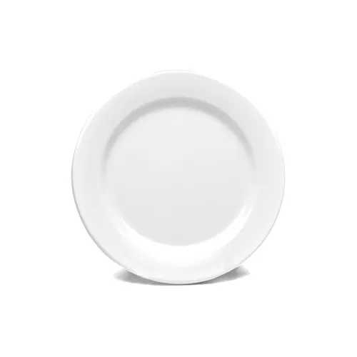 GET D1175PL-W Elite Global Solutions Plate, 11-3/4" Dia. X 1"H, Round, Wide Rim, Melamine, White