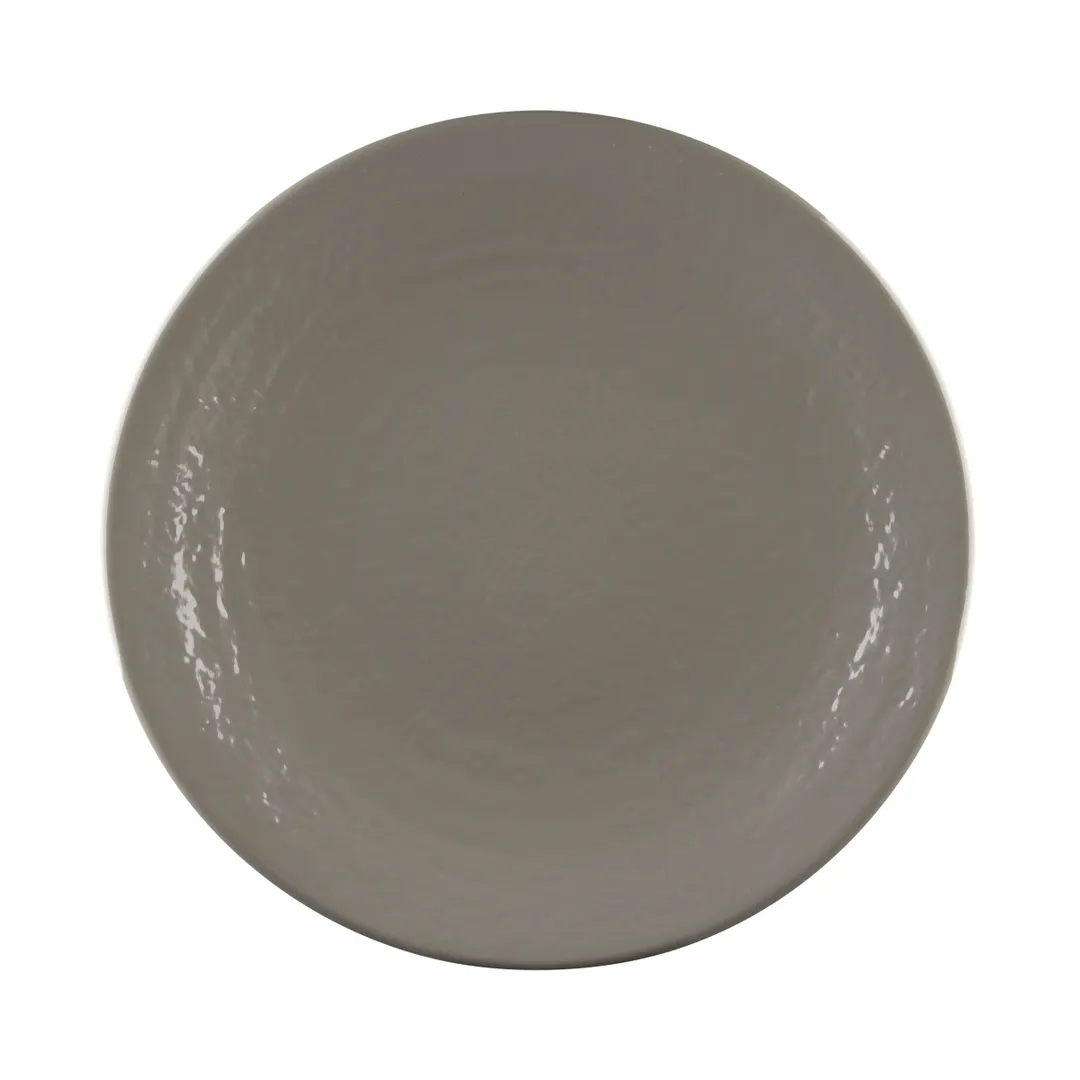 GET D117RR-MR Plate, 11-7/8" Dia x 1-5/8"H, Coupe, Pebble, Gray Melamine, BPA‑Free, NSF Certified