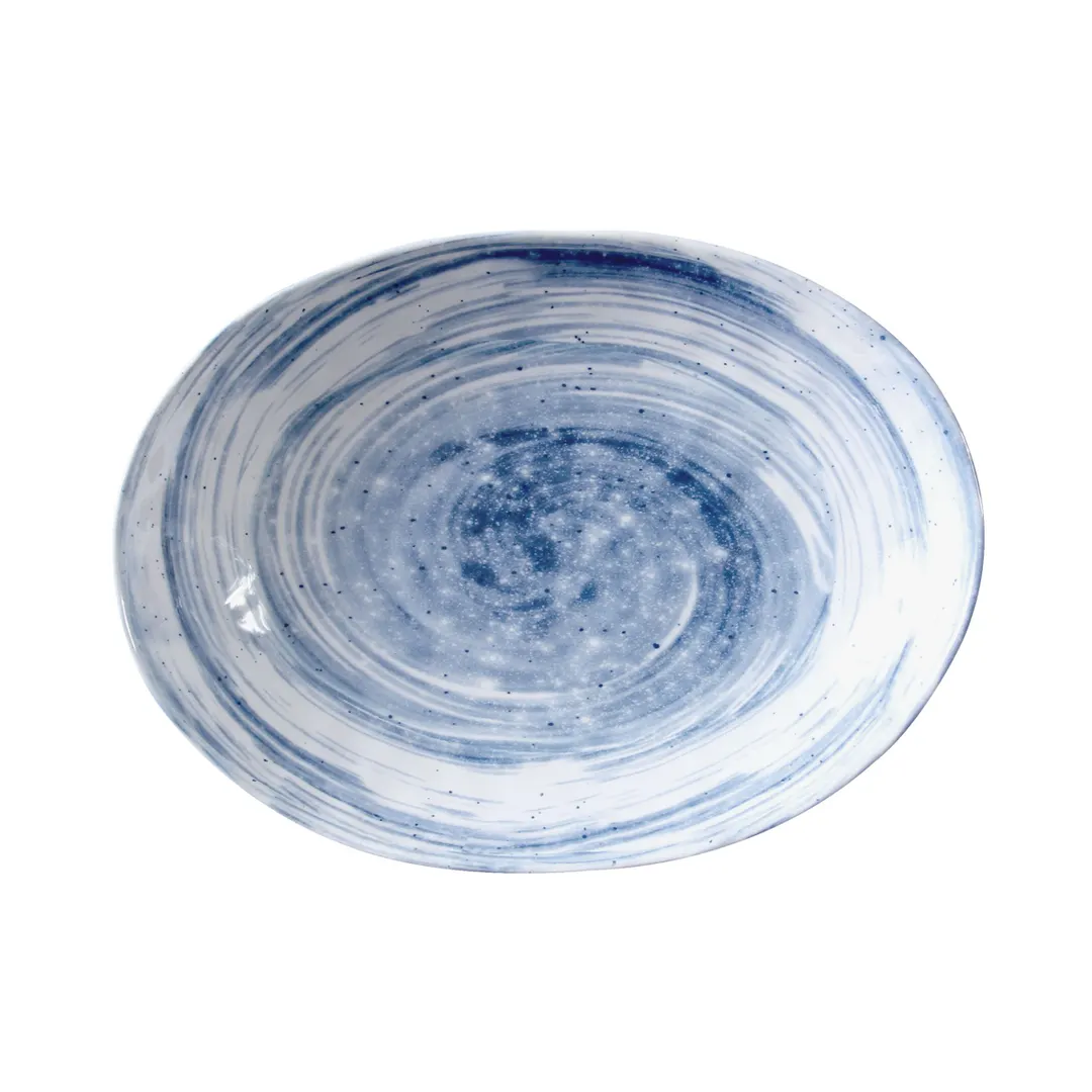 GET D1181OV-ND Plate, 31 Oz., 11" x 8-3/8" x 1-1/2" Oval Melamine Navy Blue, Break-Resistant