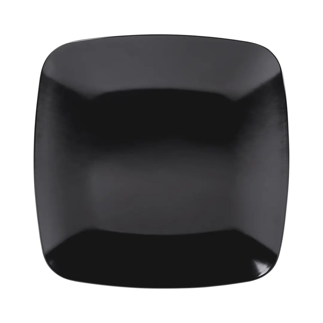 GET D11SQR-B Plate, 11-3/8" x 1"H, Square Coupe, Black Melamine, Stain & Scratch Resistant