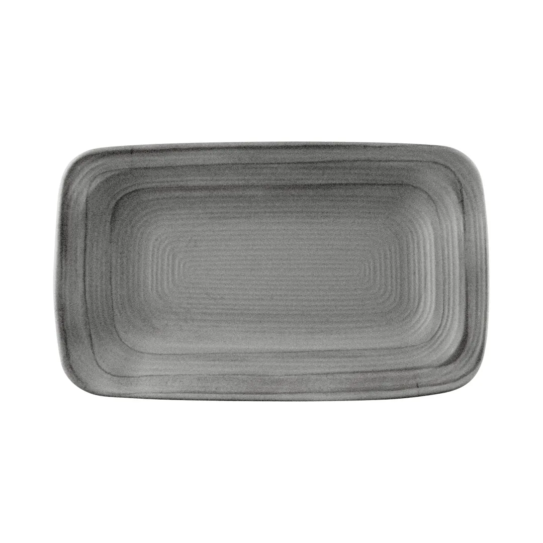 GET D127PLST-GSD Plate, 12" x 7" x 1-3/8", Gray Melamine Rect, Granite, Resistant, Dishwasher Safe