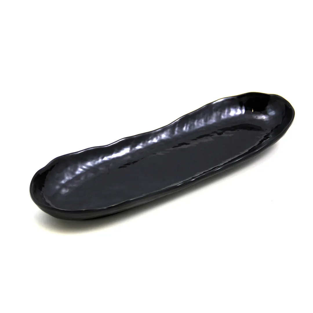 GET D134-B Elite Global Solutions Tray, 13"L x 4"W x 1-1/2"H, Melamine, Black, Zen, Tuscany