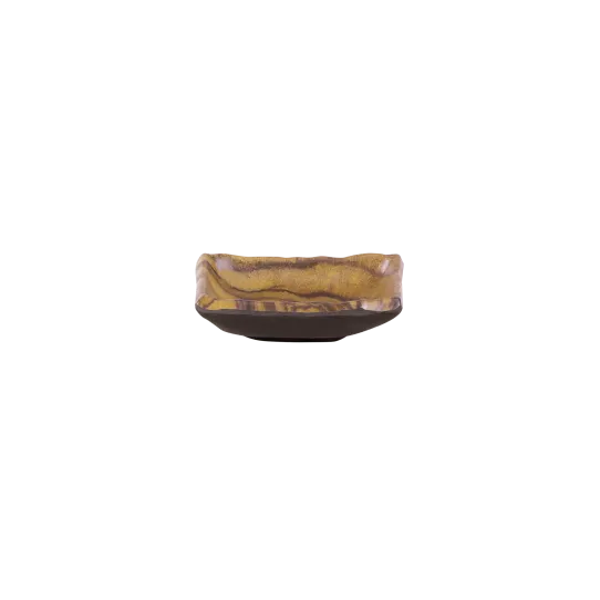 GET D32RC-SEQ Elite Global Solutions 2 Oz. Brown Rectangular Melamine Sauce Dish, 3-1/2" x 2-5/8" x 3/4"