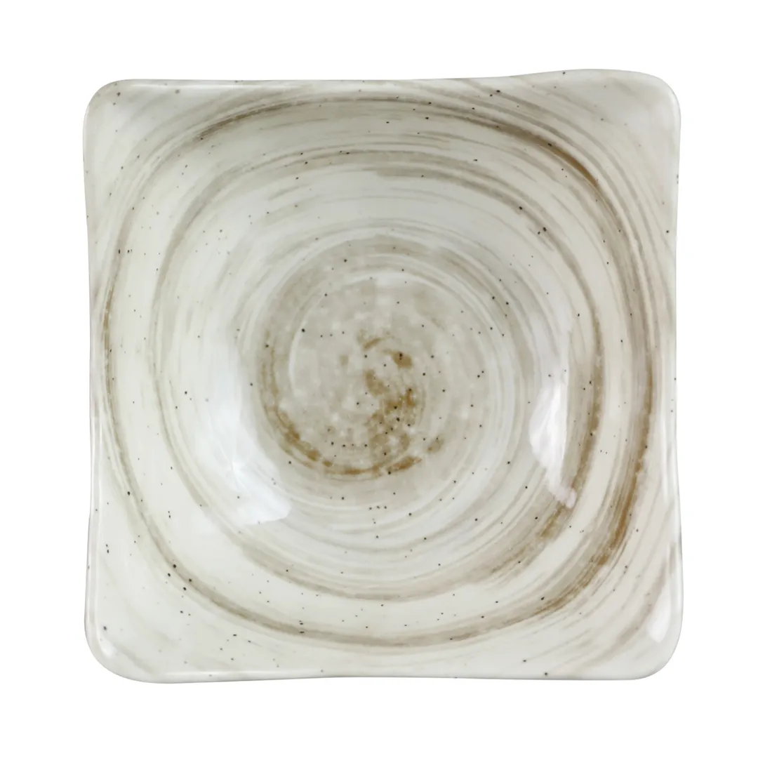 GET D52SQ-TD Bowl, 9 Oz, 5" x 5" x 2-1/4", Square Melamine, Beige, Break, Chip & Scratch Resistant
