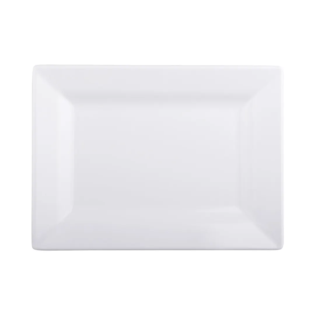 GET D557RC-W Plate 7" x 5-1/2" x 1" Rectangular WideRim White Melamine, BPA Free, Dishwasher Safe