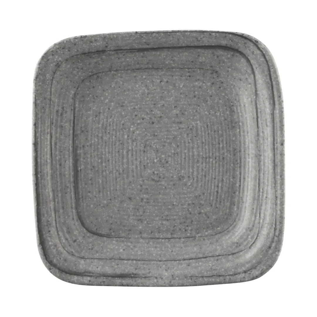 GET D5PLST-GSD Plate, 5" x 5" x 3/4" Square, Gray, Melamine, BPA‑Free, Dishwasher‑Safe