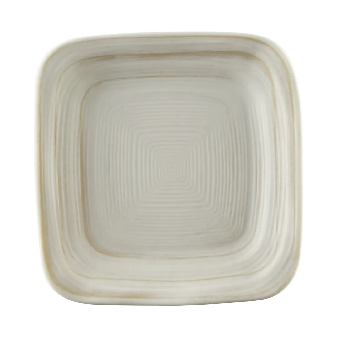GET D5PLST-OWD Melamine Plate, 5" x 5" x 3/4", Off-White Stoneware Design, BPA‑Free, Dishwasher Safe