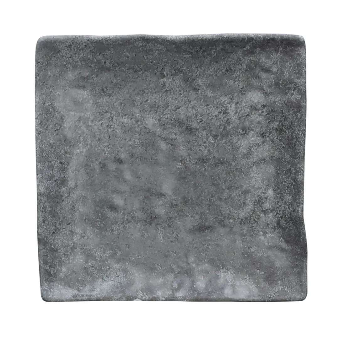 GET D6118SQ-CO Elite Global Black Square Melamine Plate, 6" x 6" x 1-1/8", BPA‑Free, Dishwasher Safe